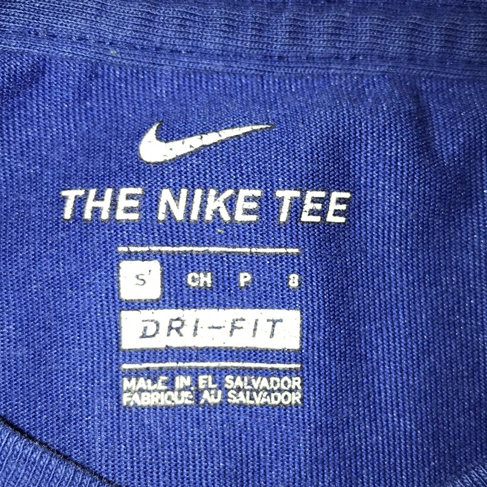 Nike Blue Golden State Warriors Tee with Yellow Logo Steph Curry - Picture 2 of 5